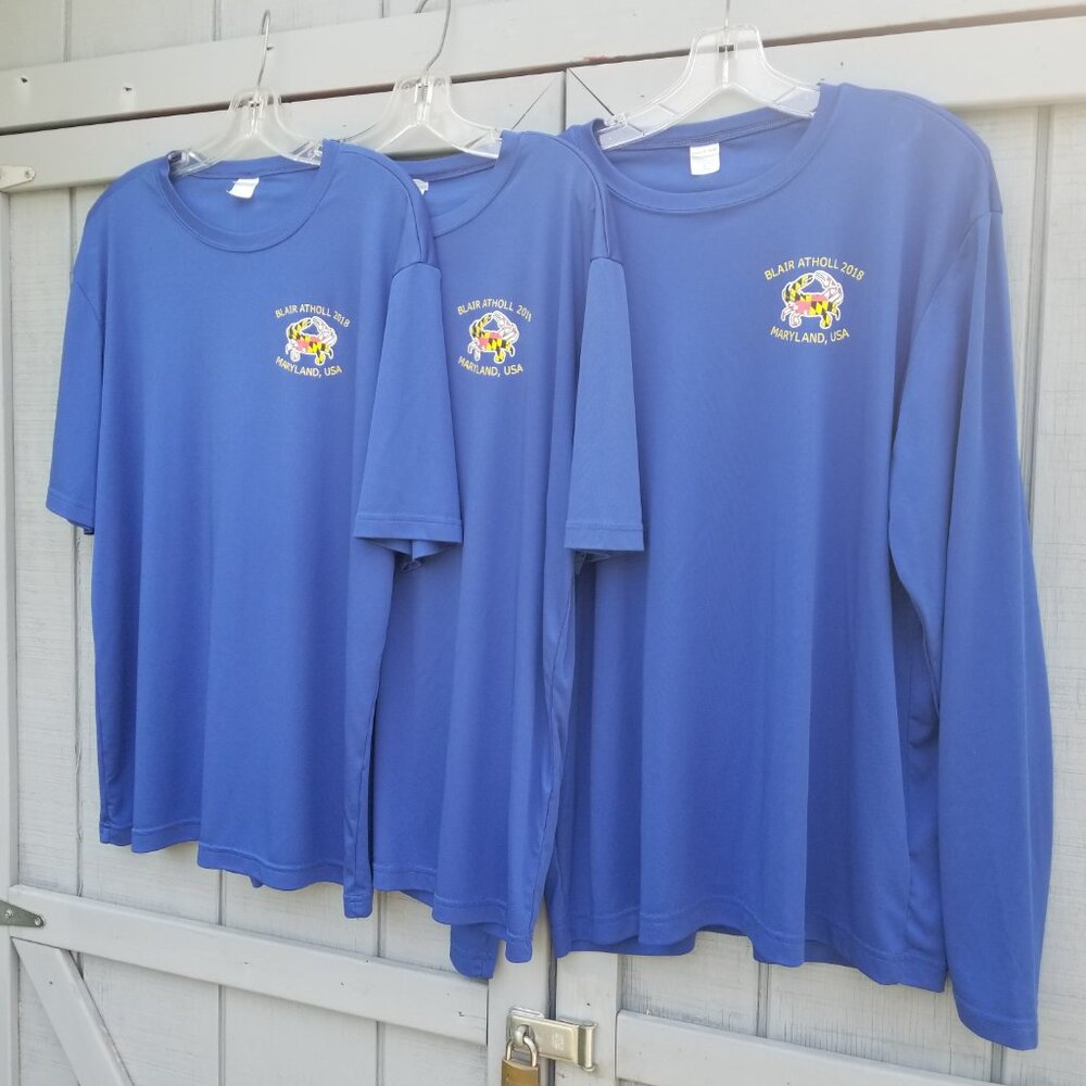 Bundle of 3 Sport-Tek Blue T-Shirts 1 Long and 2 Short Sleeve Men’s Size L